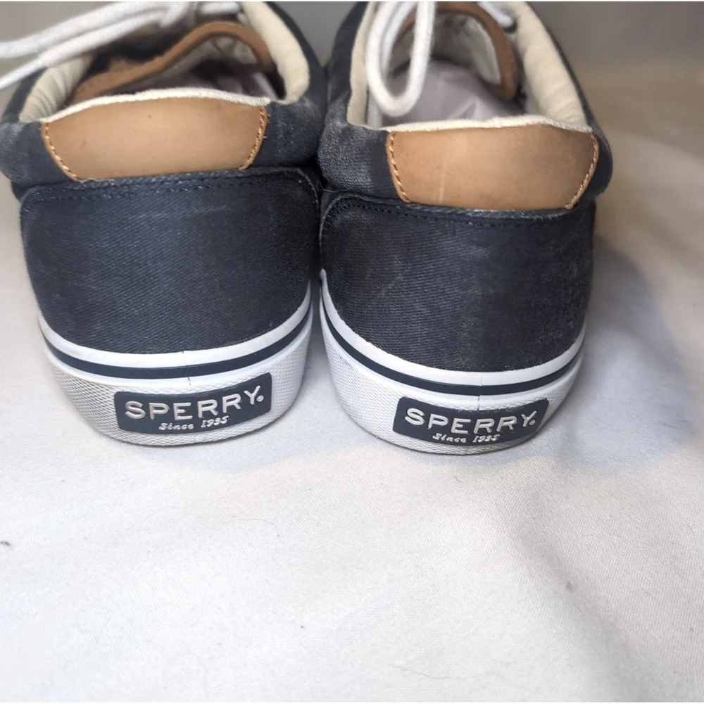 Sperry Top Sider CVO Salt-Washed Canvas Sneaker, 1048024, Navy, Size 10.5M